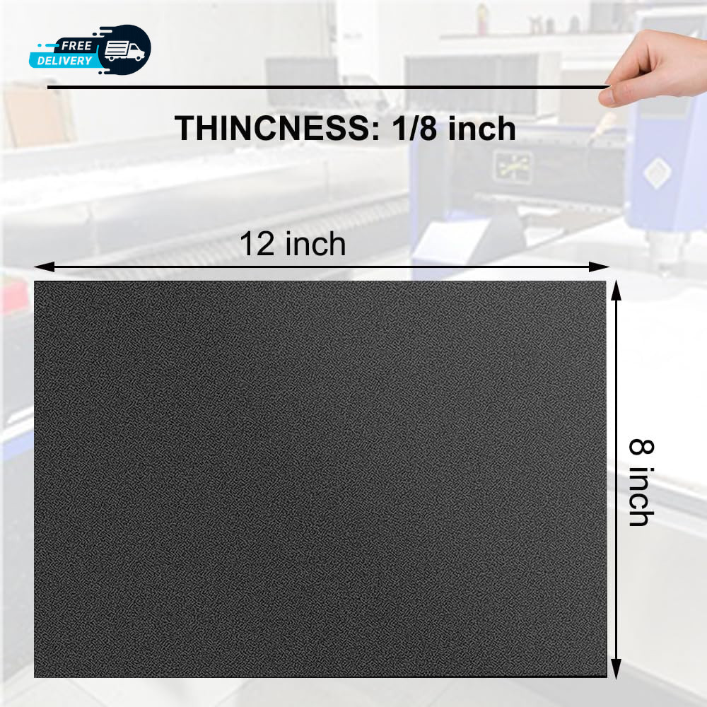 Pack of 2 ABS Plastic Sheet Black Plastic Sheet 8″ X 12″ X 1/8″ Thick (3Mm)