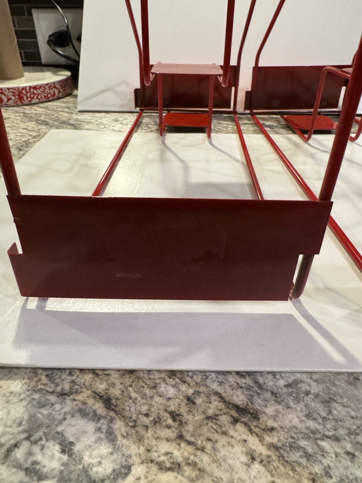 2 Slim Jim Metal Countertop Display Racks 3-Slot Red Snack Holders