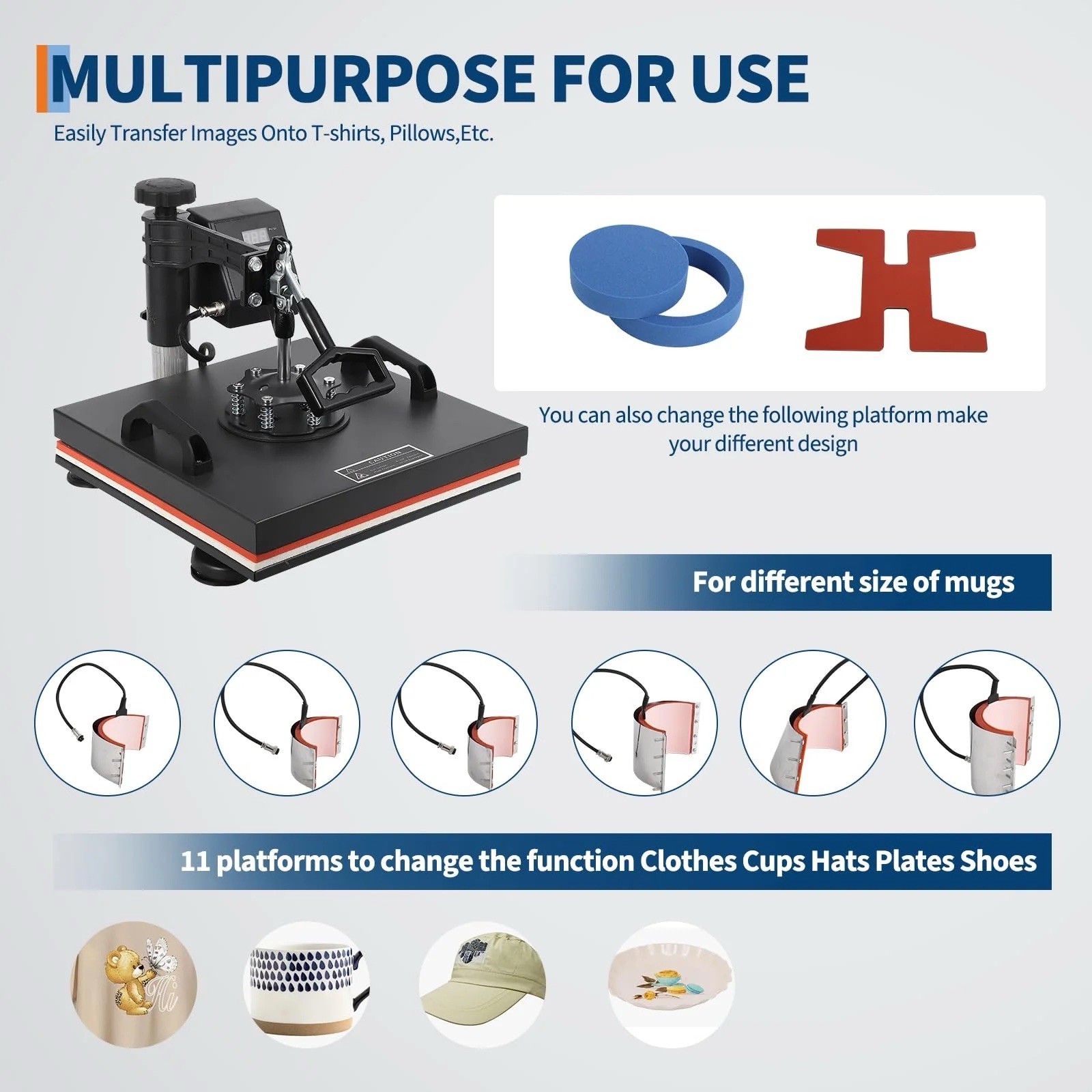 Carejoy 8-in-1 Digital Transfer Sublimation Heat Press Machine