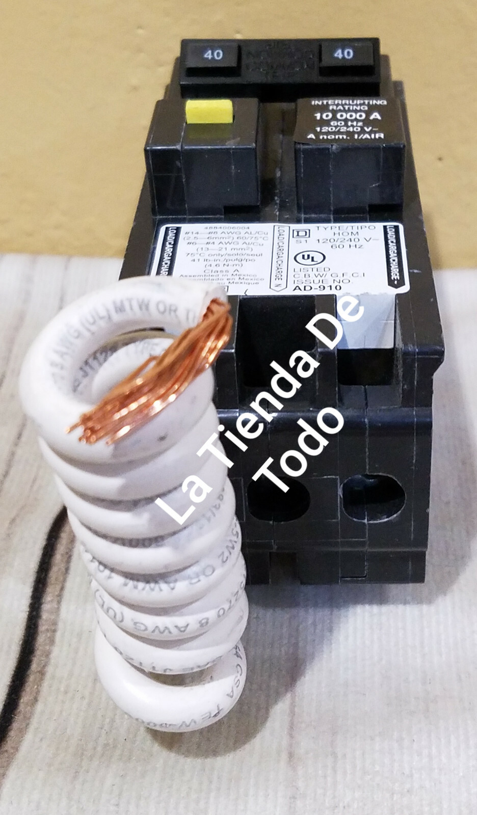 40A 240V GFIC GROUNDED CIRCUIT BREAKER INTERRUPTOR FITS D 2 HOM240GFIC READ