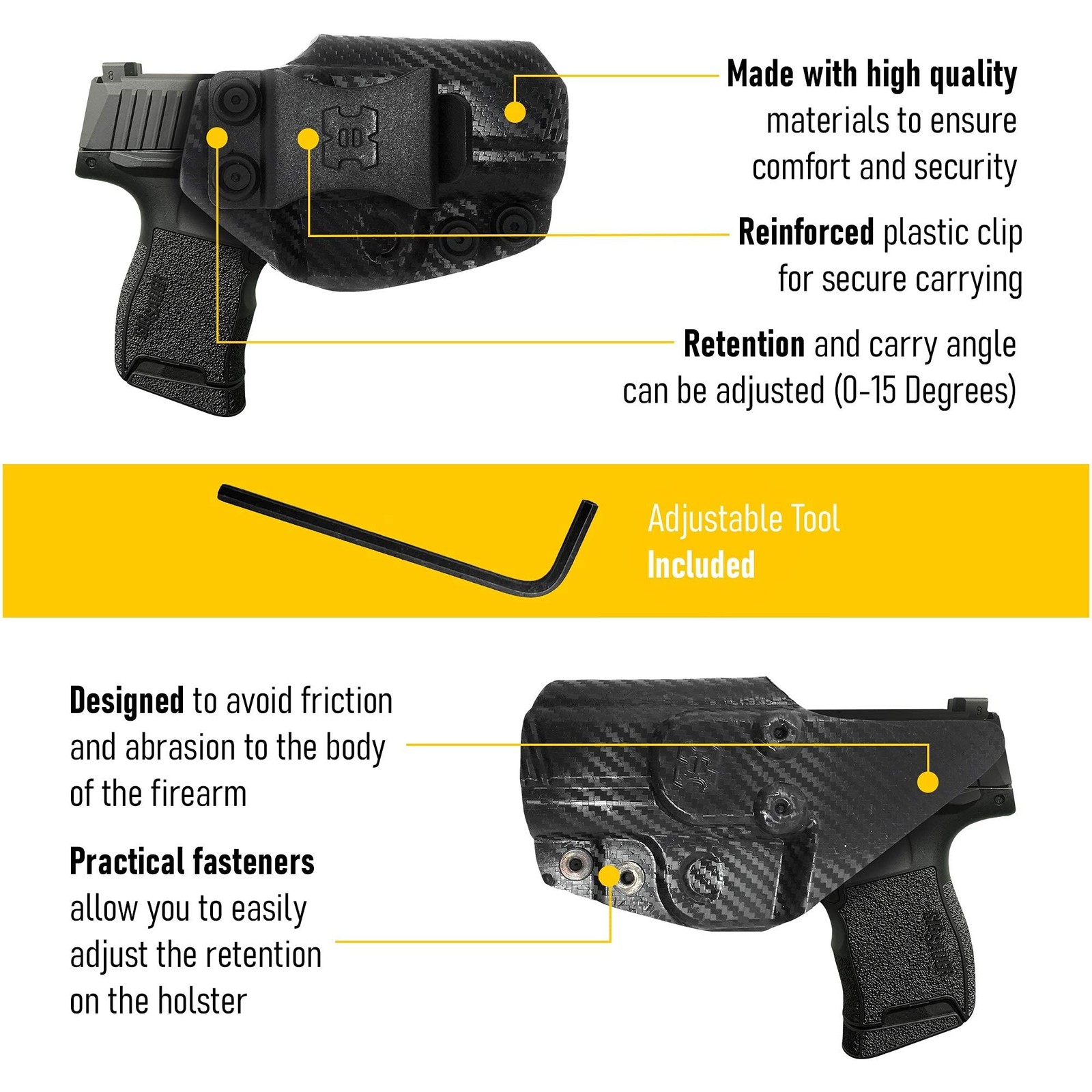 Kydex IWB Holster for Sig Sauer P365 Concealed Carry – by Houston – Lined Ins…