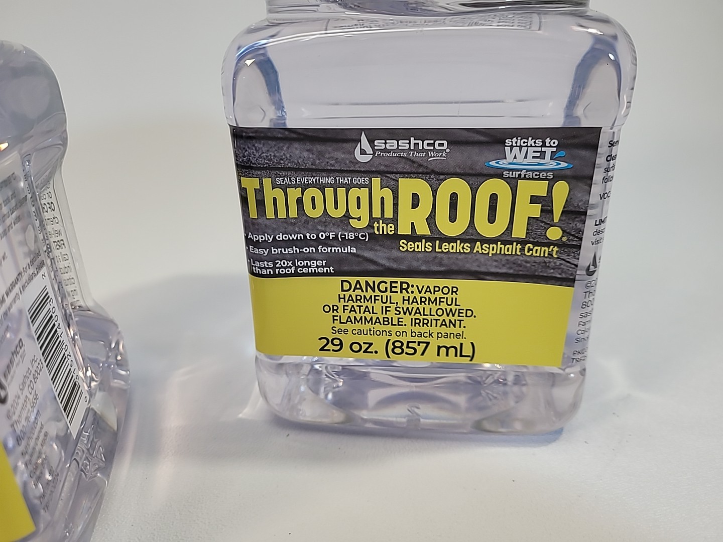 Lot of 2 Sashco 14003 Through the Roof Sealant Clear 6012405 29oz 857ml each