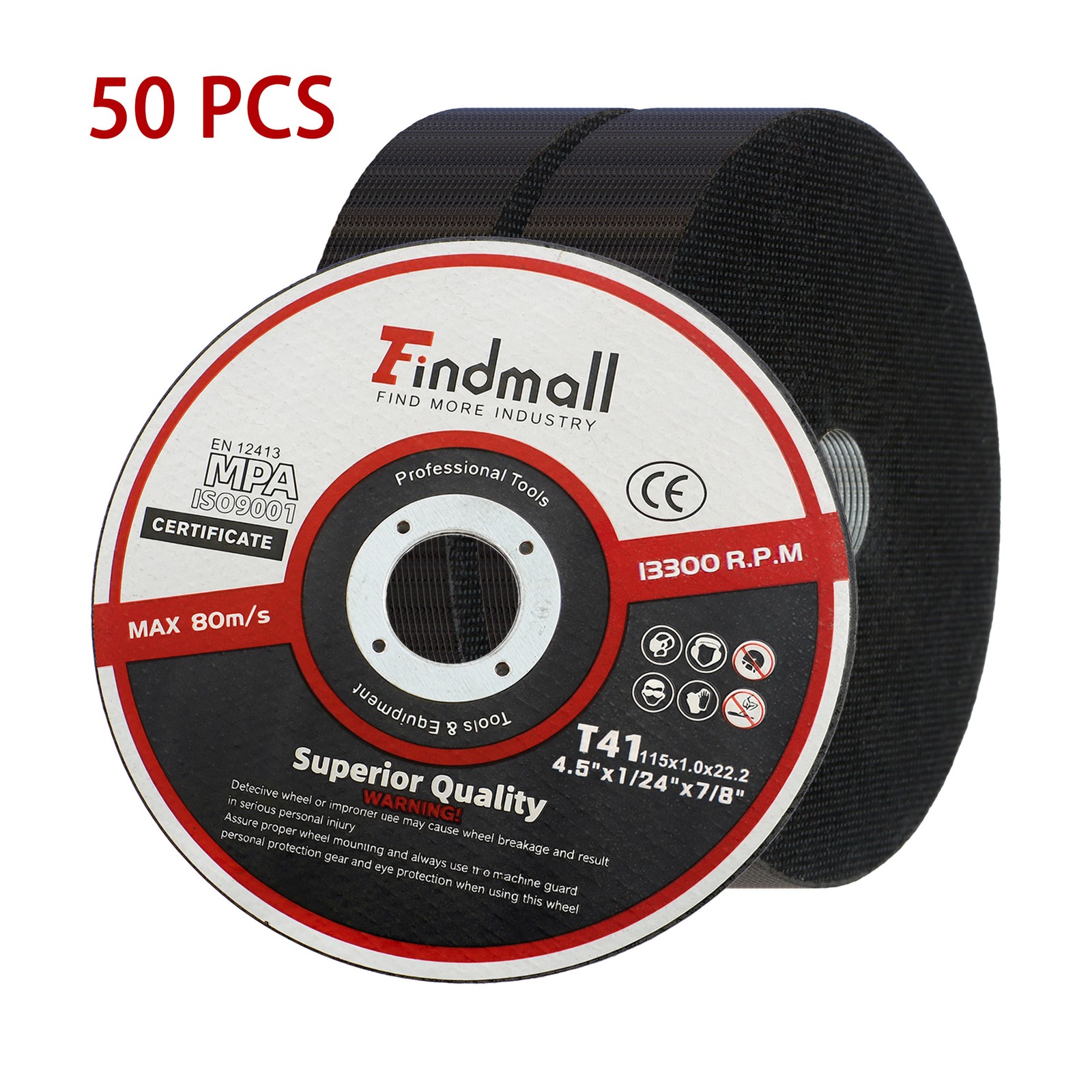 50 Pack Cut Off Wheels 4-1/2 inch Thin Metal & Stainless Steel Cutting Wheel