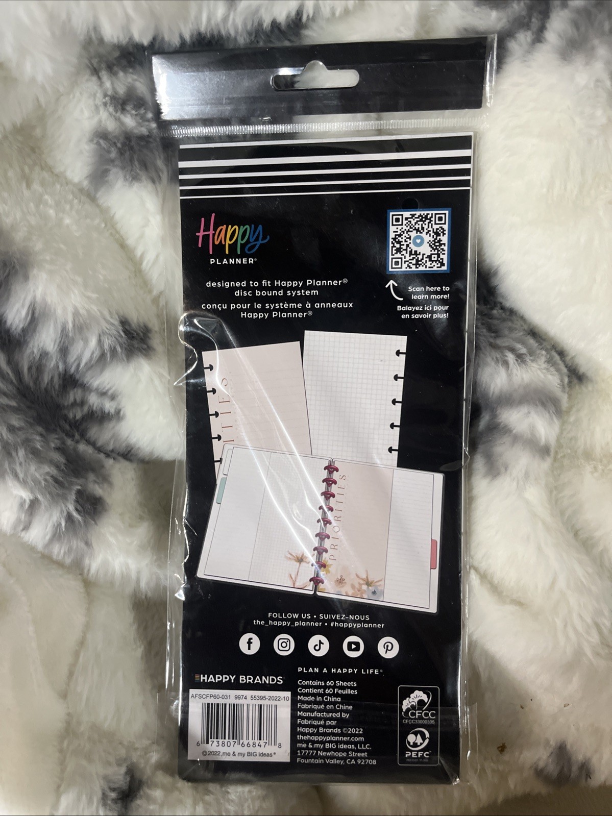 The Happy Planner Priorities Classic Half Sheet Filler Paper 60 Sheets NEW