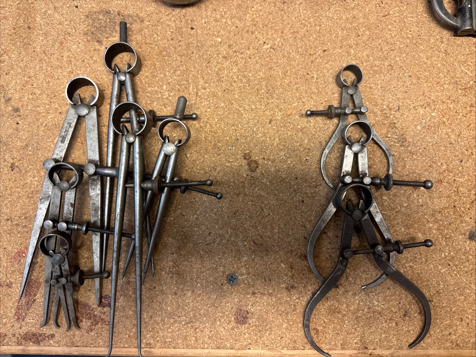 Lot Of 9Vintage Starrett / Various Caliper Dividers – 2” and more