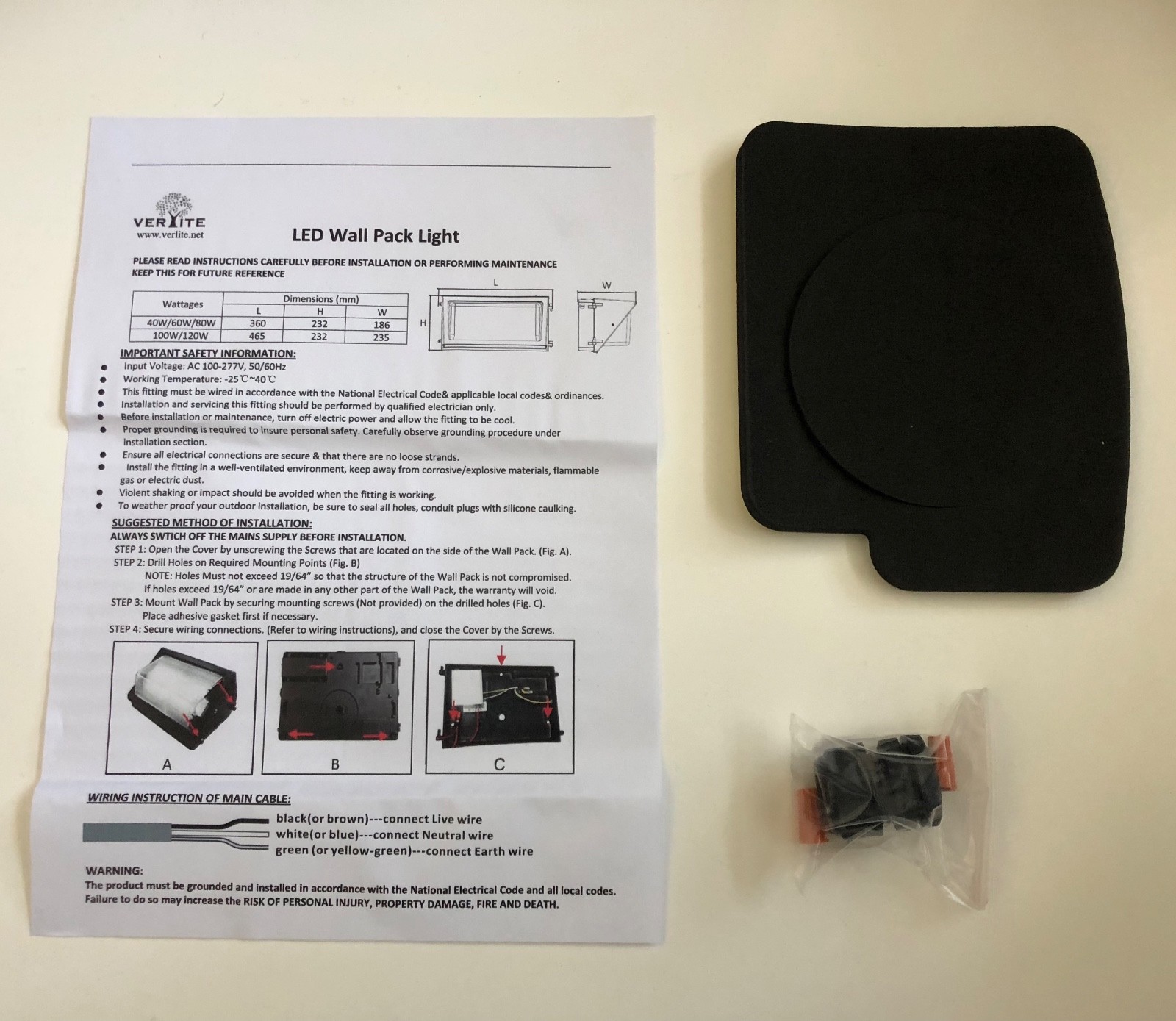 2Pcs 80Watt Outdoor Led Wall pack Light 5000K UL DLC Listed replace 400W MH Ip65