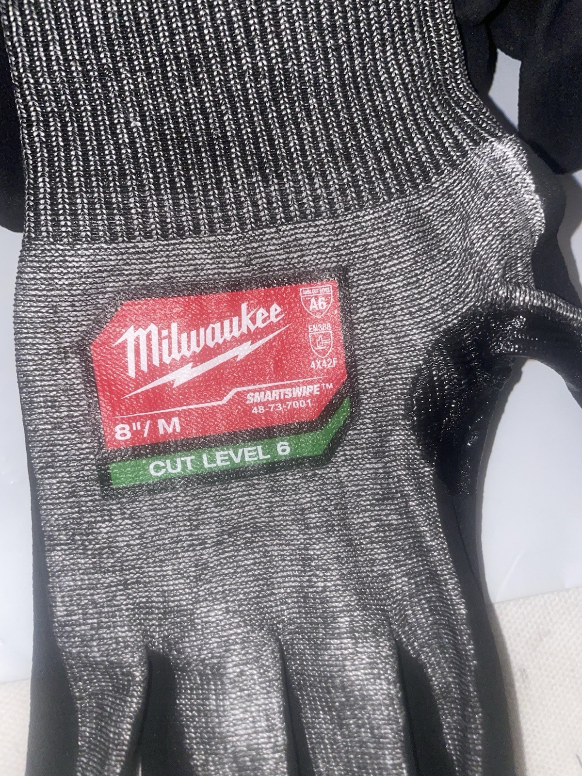 (10) Pair Milwaukee 48-73-7001 Size 8 (medium) Smartswipe Cut Level 6 Gloves