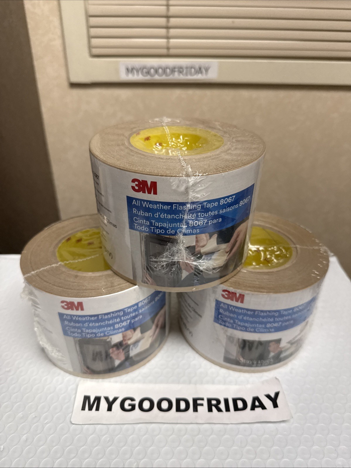 New 3 Pack – 3M 8067 Acrylic All Weather Window Flashing Tape 4 W in. x 75 L ft.