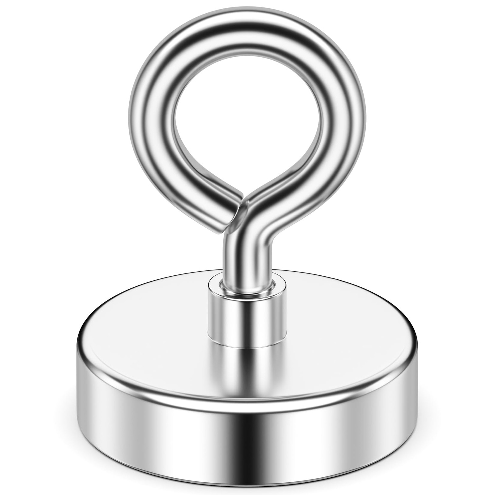 NIUKNOW Neodymium Fishing Magnet, 150 lbs Pulling Force, 1.42 inches, Silver