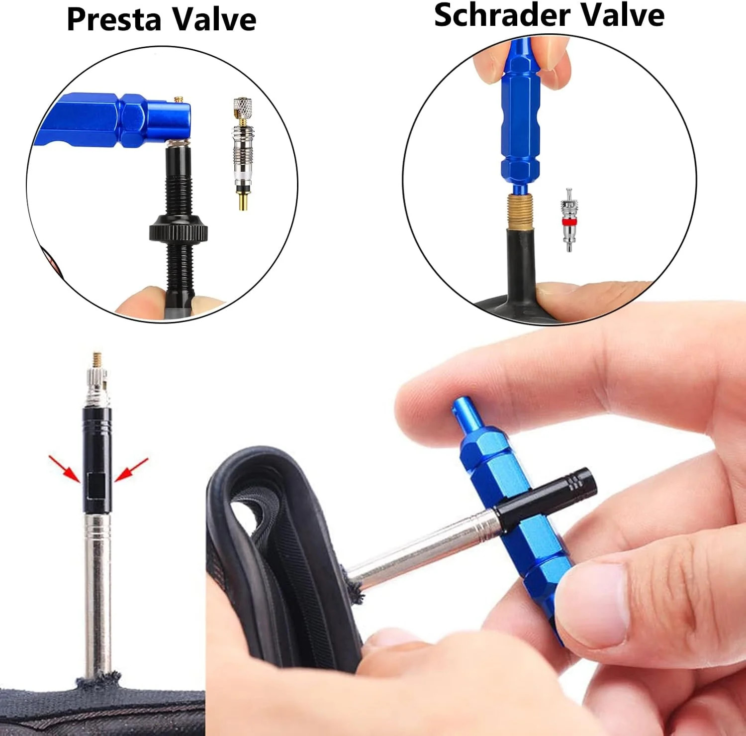 Tire Valve Stem Removal Tool Kit R134A R12 A/C Schrader Valve Stem Core Remover
