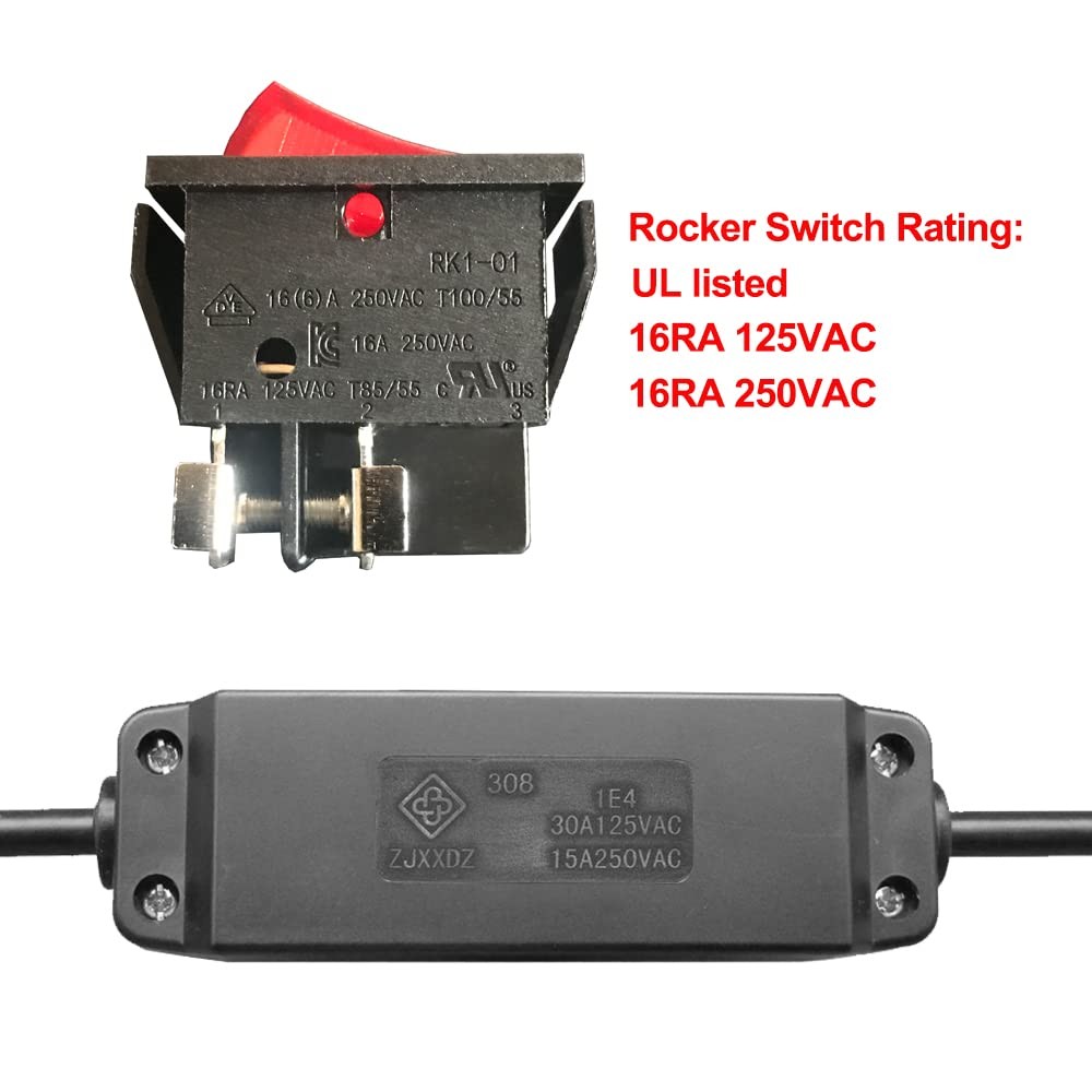 Interruptor De Cable En Linea, Resistente 16 A Ca 125 V/250 V, Encendido/apag…