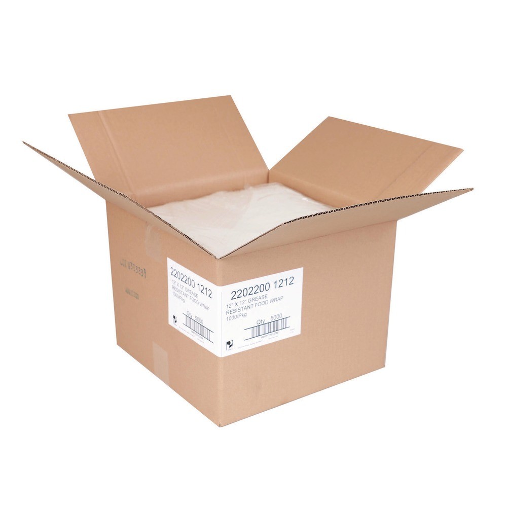 Paterson WG01007 12″ x 12″ Grease-Resistant Food Wrap – White (5000/CT) New