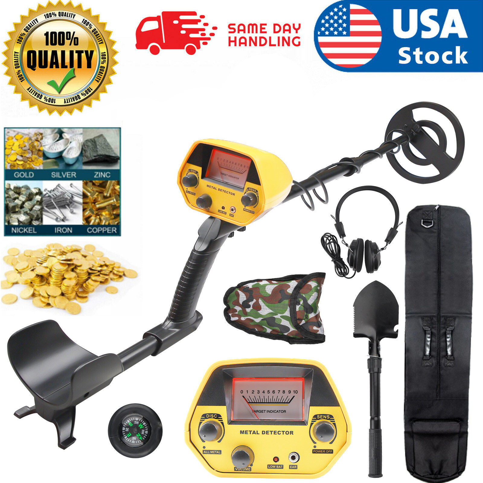 Deep Ground Metal Detector For Adults Underwater Beach Yard Waterproof Seeker