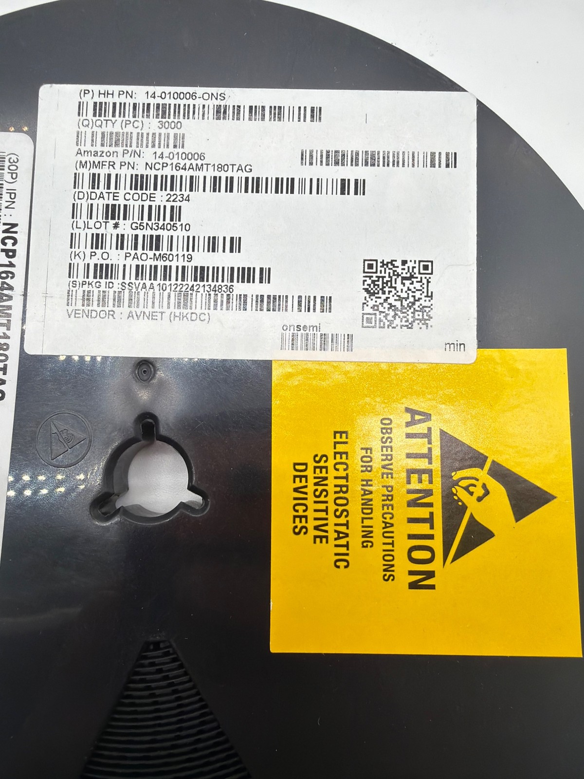 ON Semi NCP164AMT180TAG 1.8A LDO Regulator 1.8V Reel 3000pcs AEC-Q100 New