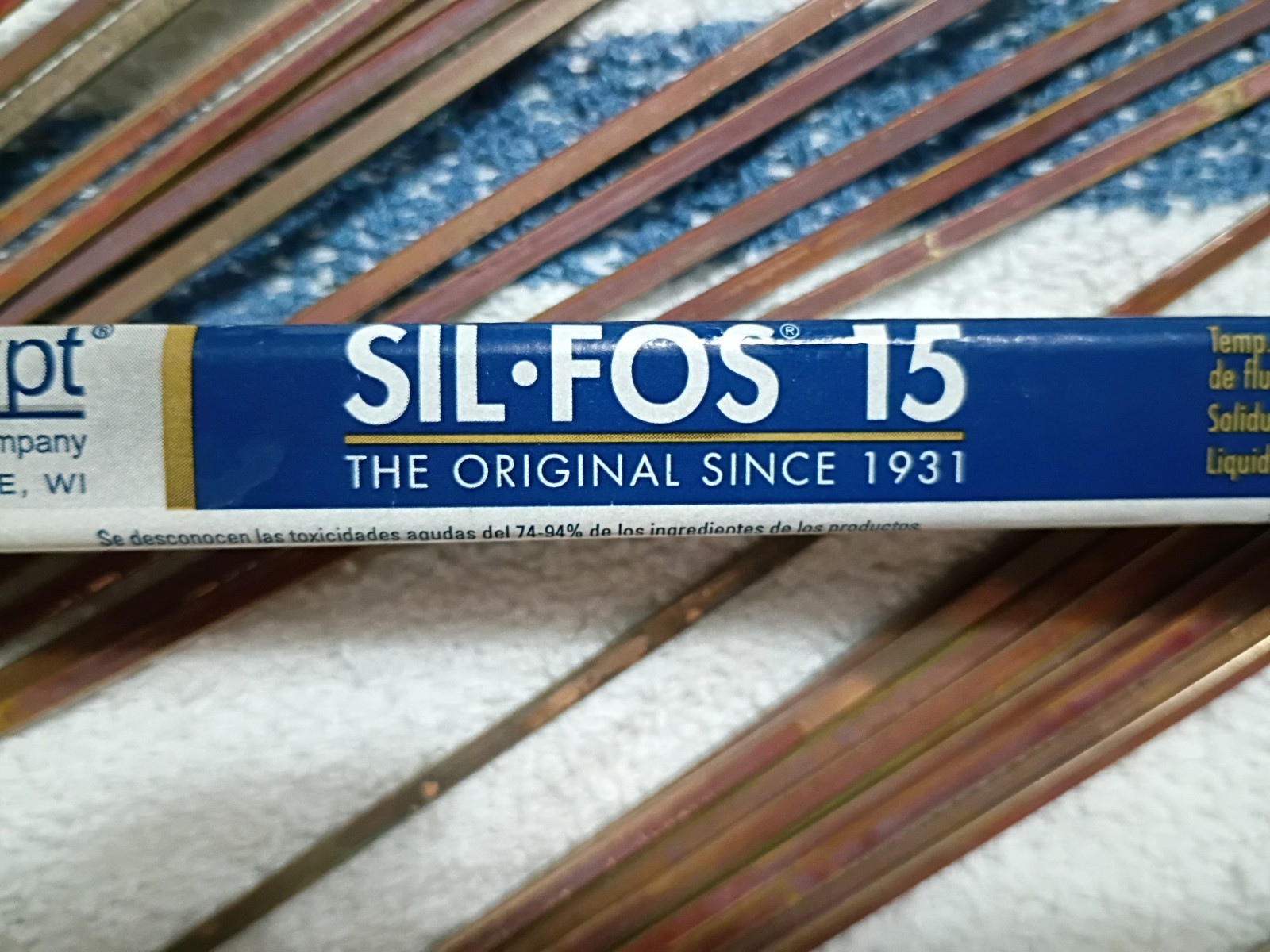 95150 Lucas Milhaupt Sil Fos Silvaloy 15% Silver Solder 28 Rods 1 pound solder