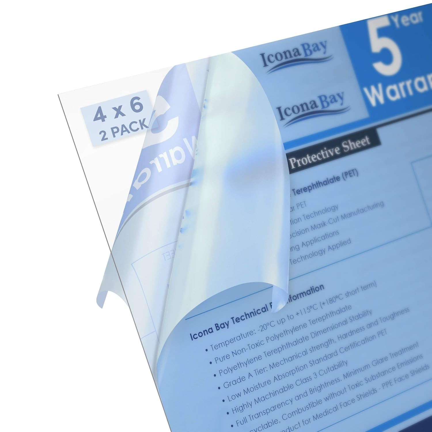 Versatile PET Plastic Sheets 4×6, 2 Pack – Ideal for Picture Frames & Crafts