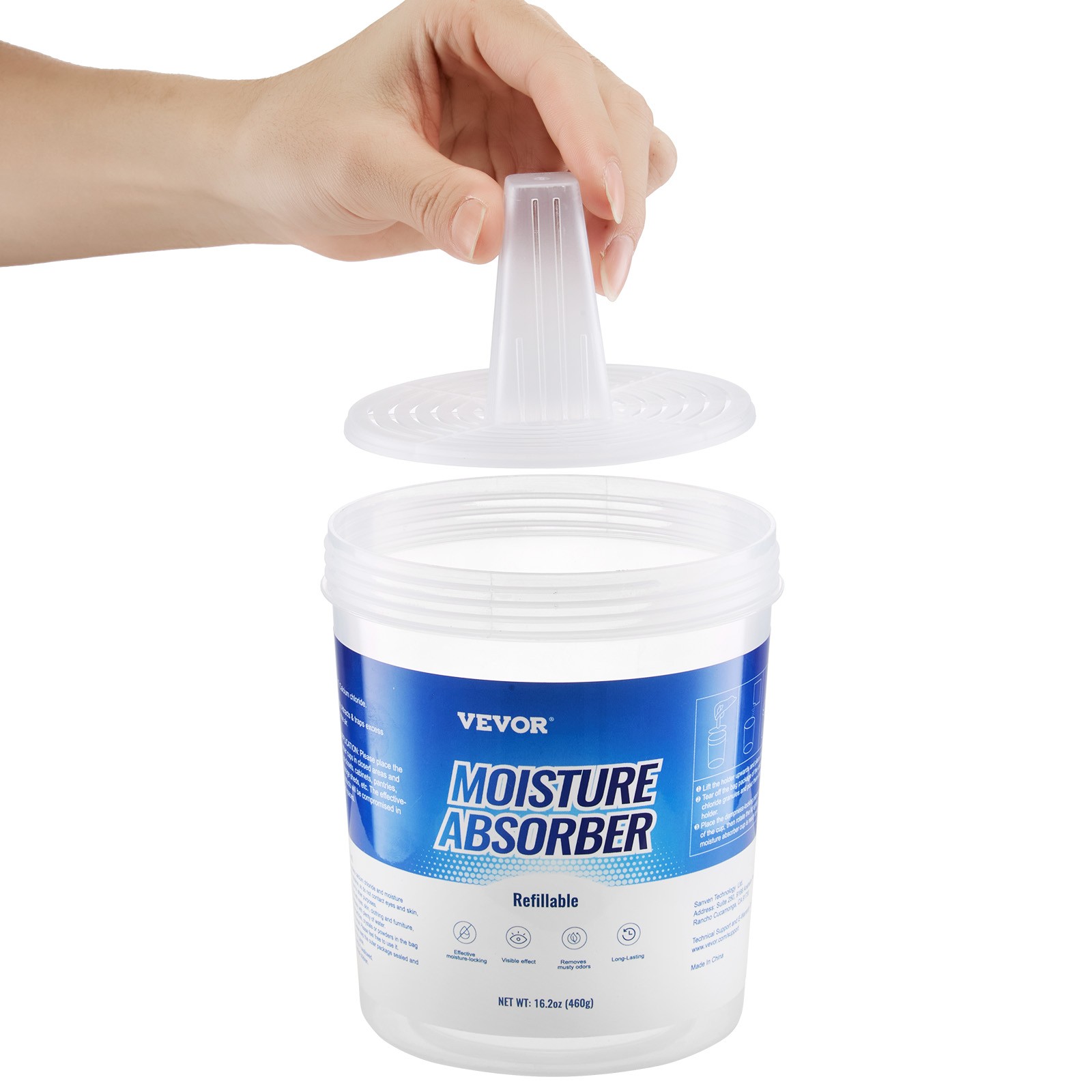 VEVOR Moisture Absorber Bucket 2 Pack 16.2 oz with Visible Effect Fragrance Free