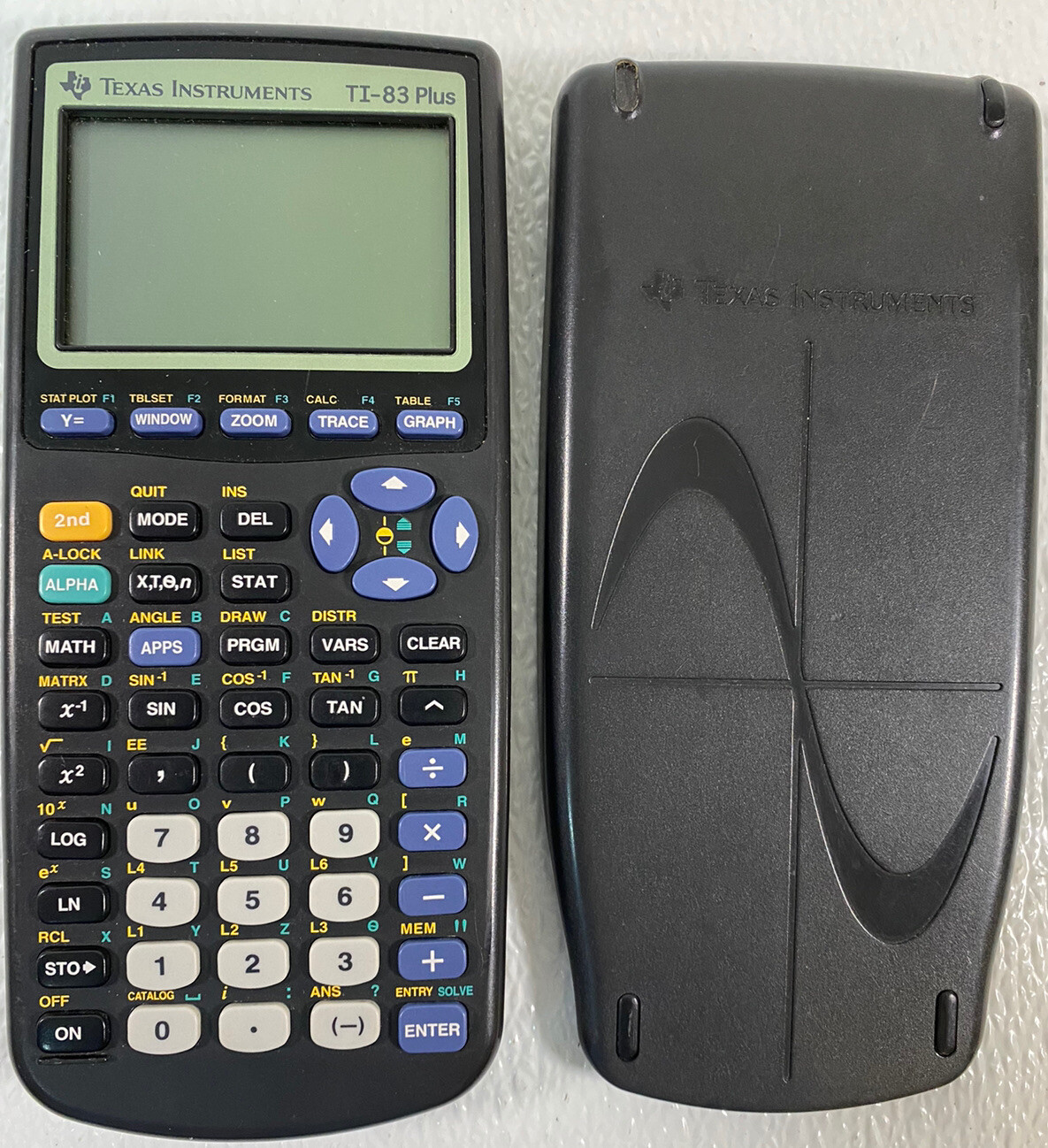 Texas Instruments TI-83 Plus Graphic Scientific Calculator Black W/Cover Tested