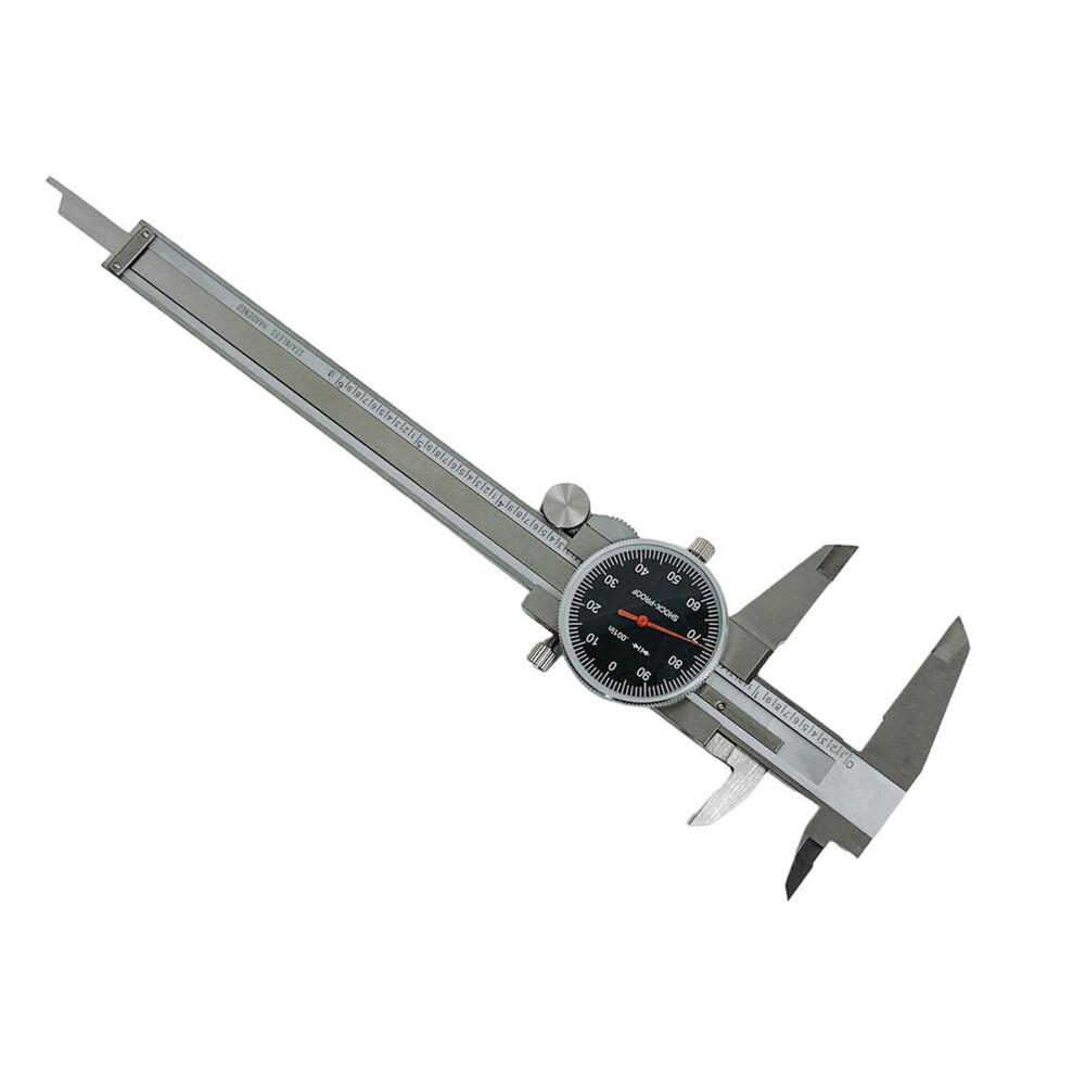 Black Face 0-6″ stainless Steel Dial Caliper Shock Proof 0.001″ Graduation