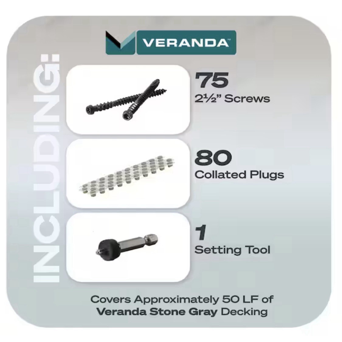 4 Boxes FastenMaster Veranda FMCTXCL-VA75SG Cortex Hidden Fastening, Stone Gray