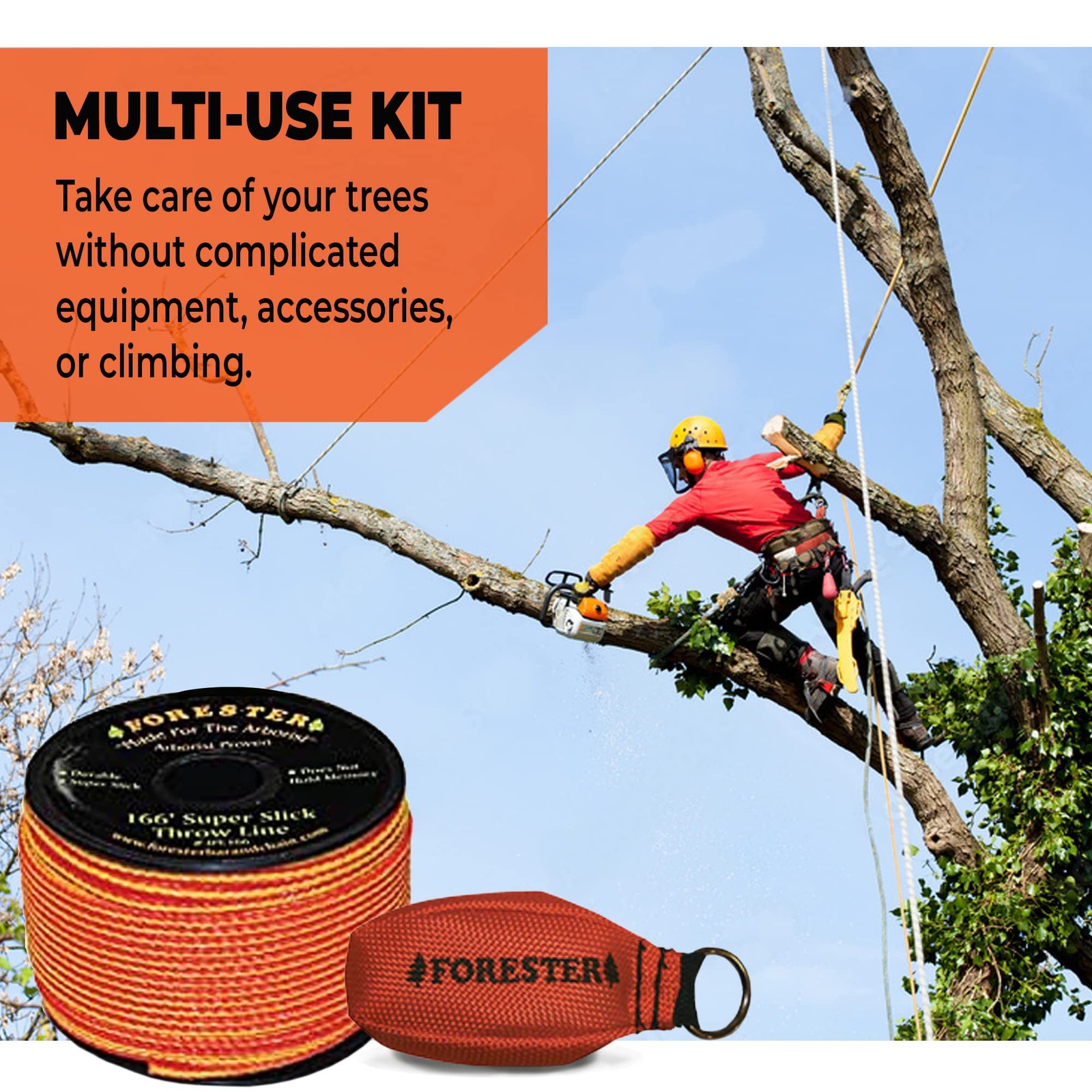 FORESTER Arborist Throw Line Kit | Throw Weight & 166ft Rope | Ultra Slick 10…