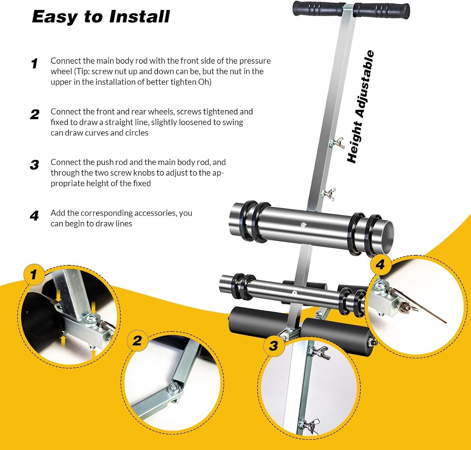 Line Striping Machine, with Drawing Circle Kit – Asphalt Or Concrete
