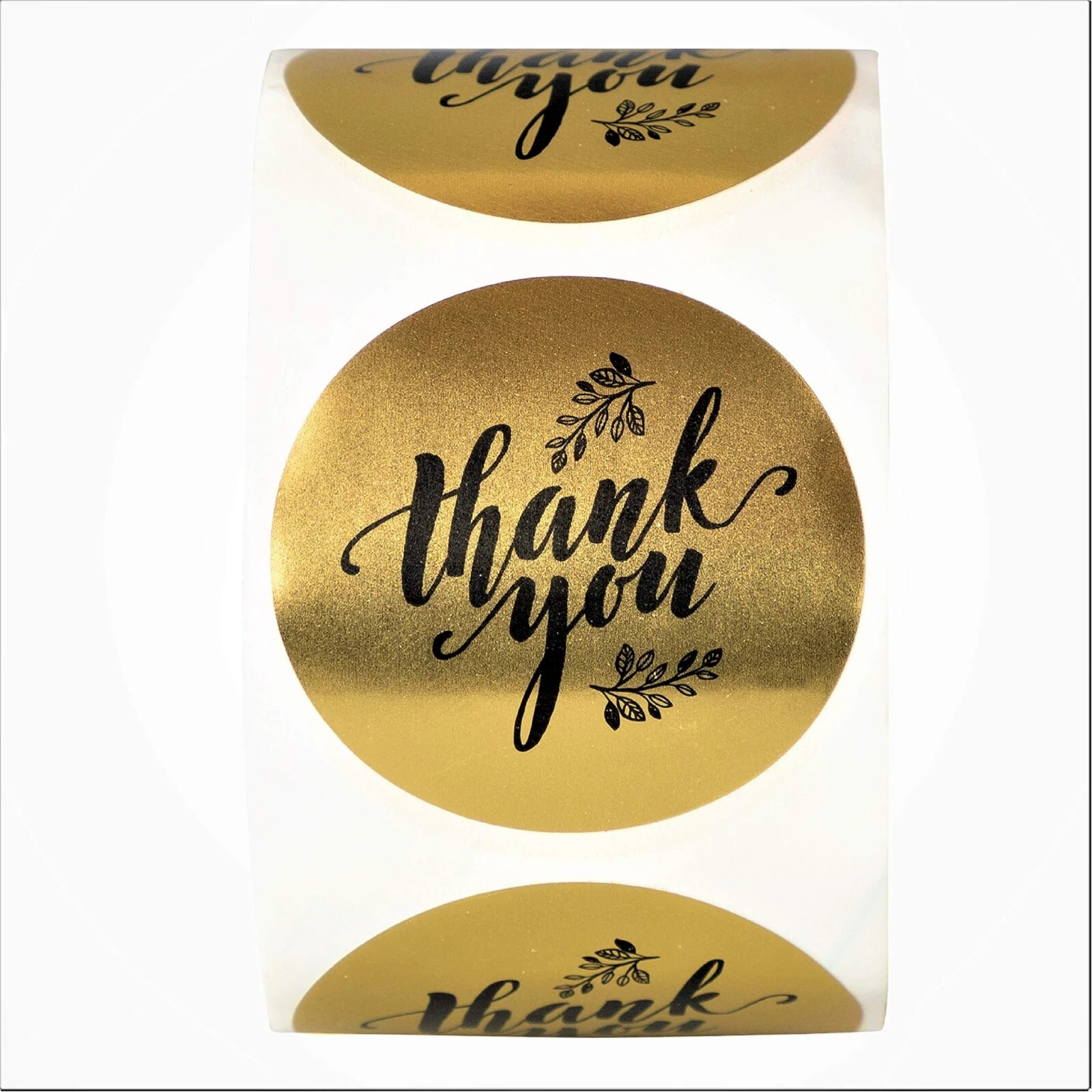 Easykart Thank You Label Sticker 1.5″ Round Matte Gold 500 Labels Per Roll