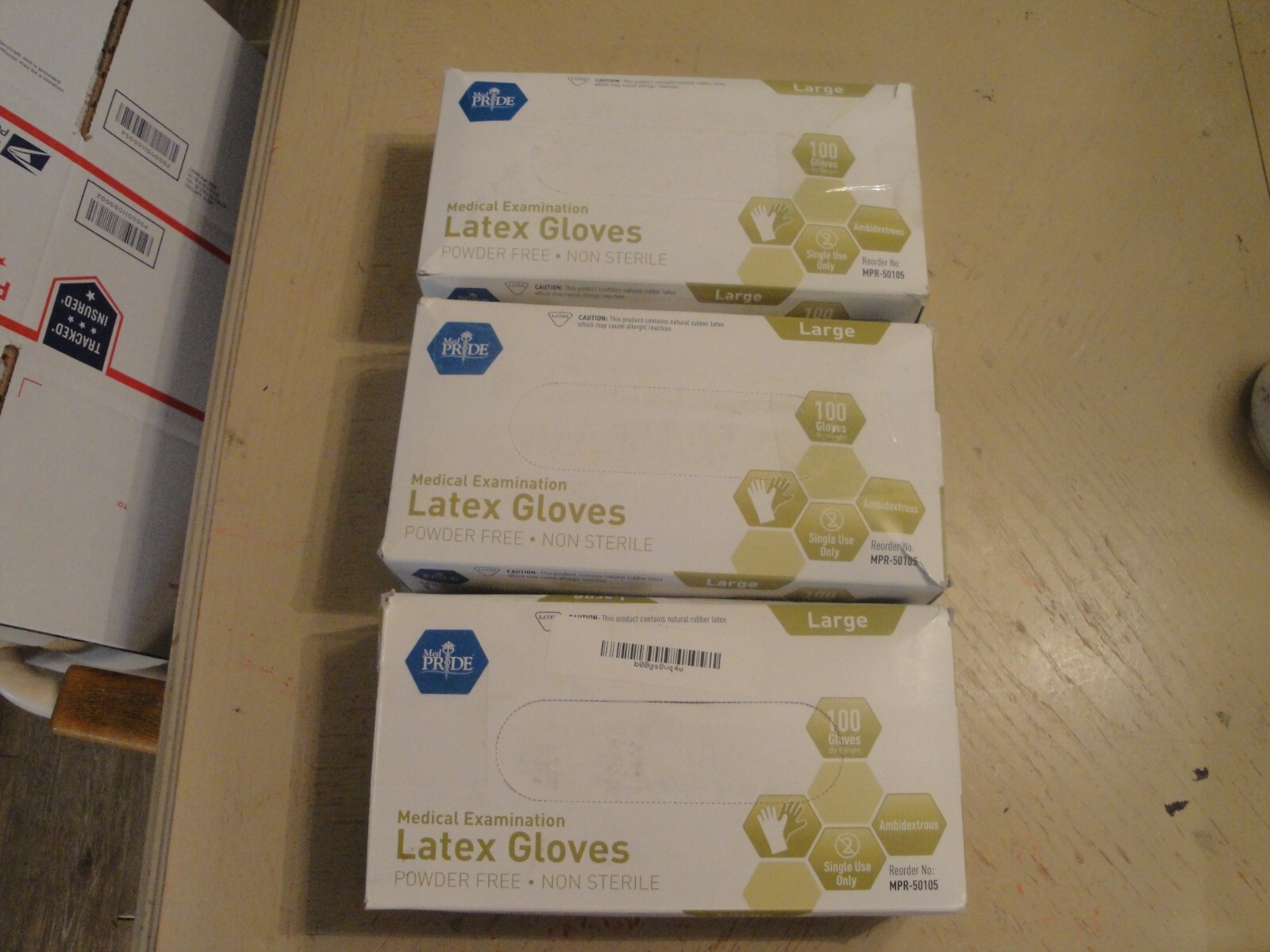 3X Medical Examination Latex Heavy Duty Exam Gloves Non-Sterile 100 large #F2
