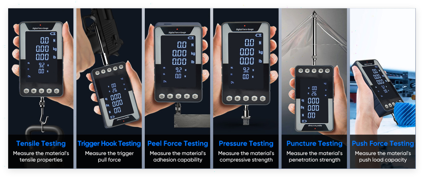 Digital Push-pull Meter with Max Load Value 3N 0.3Kg 0.65Lb Test Range 0.3-3N.m