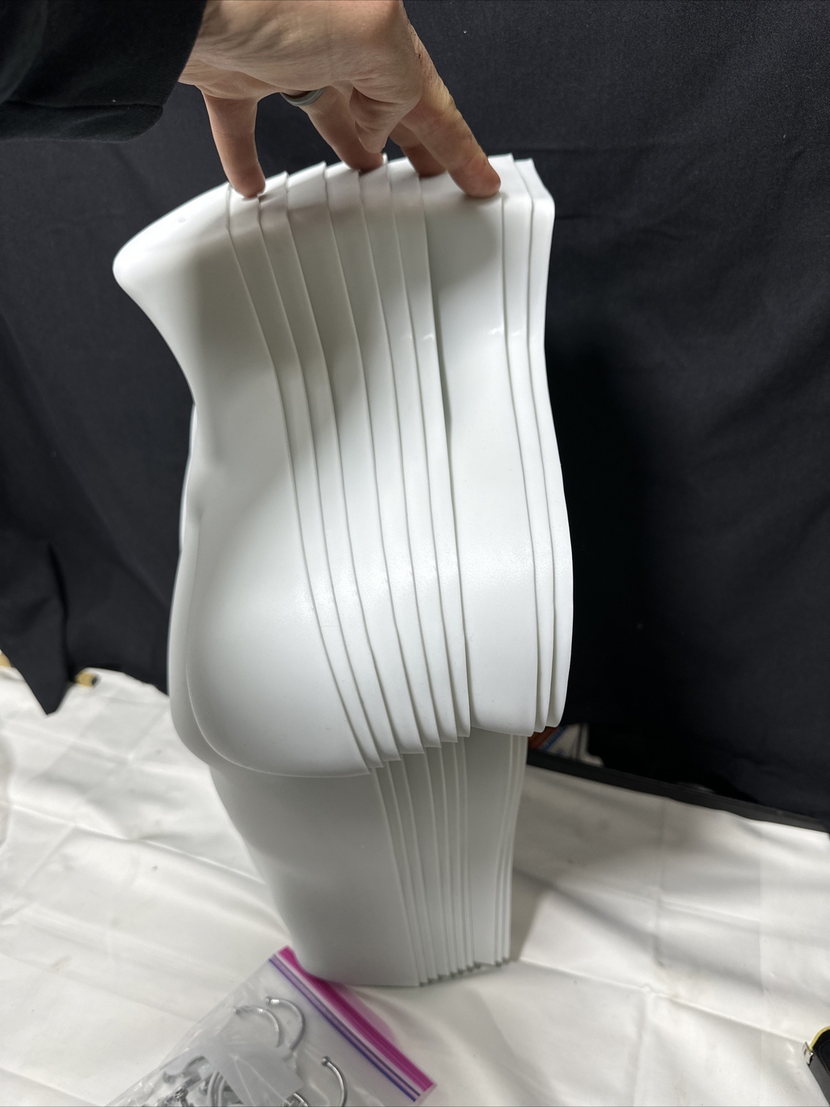 Set Of 10-Molded Man’s Shirt Torso Form Fits S – L Hanging Male Mannequin White