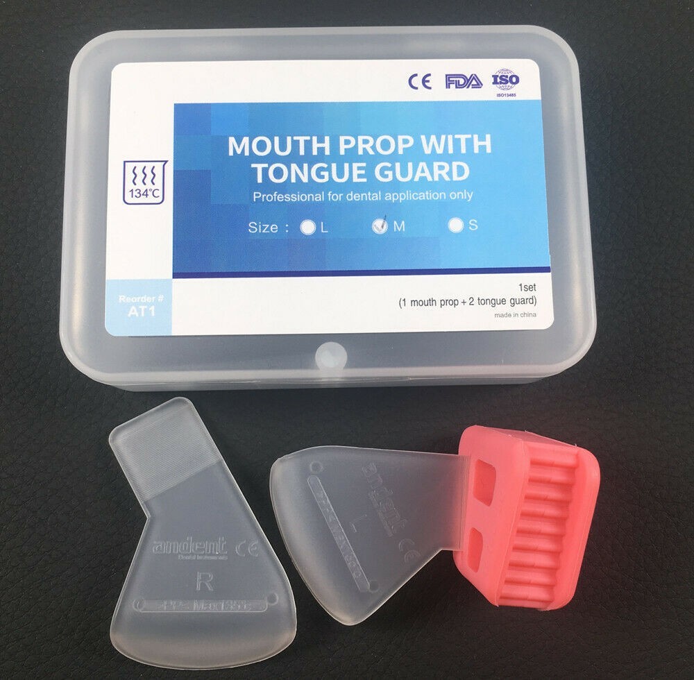 Dental Silicone Mouth Prop Latex Bite Block with Tongue Guard Mouth Prop S/M/L