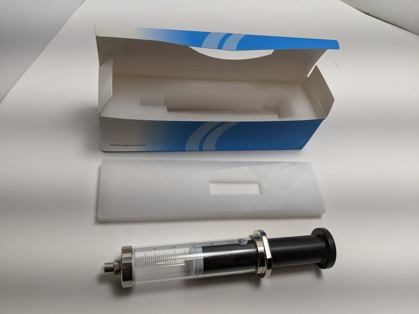 SGE 50MR-LL-GT 50 mL Gas-Tight Syringe, Luer-Lock 009660