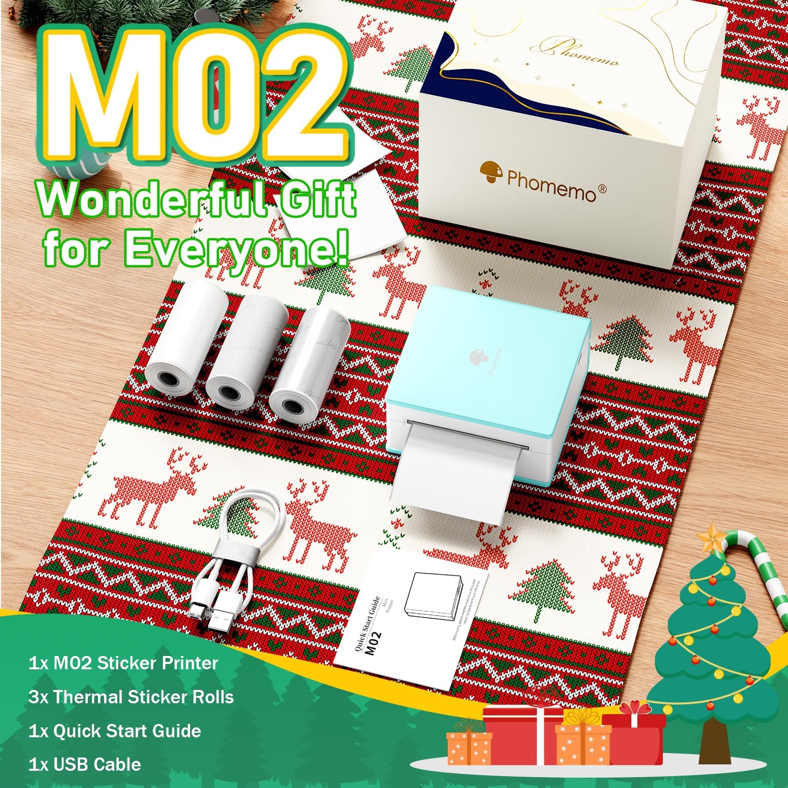 Phomemo Mini Sticker Printer Mini Printer Sticker Maker Machine M02 Print Pods