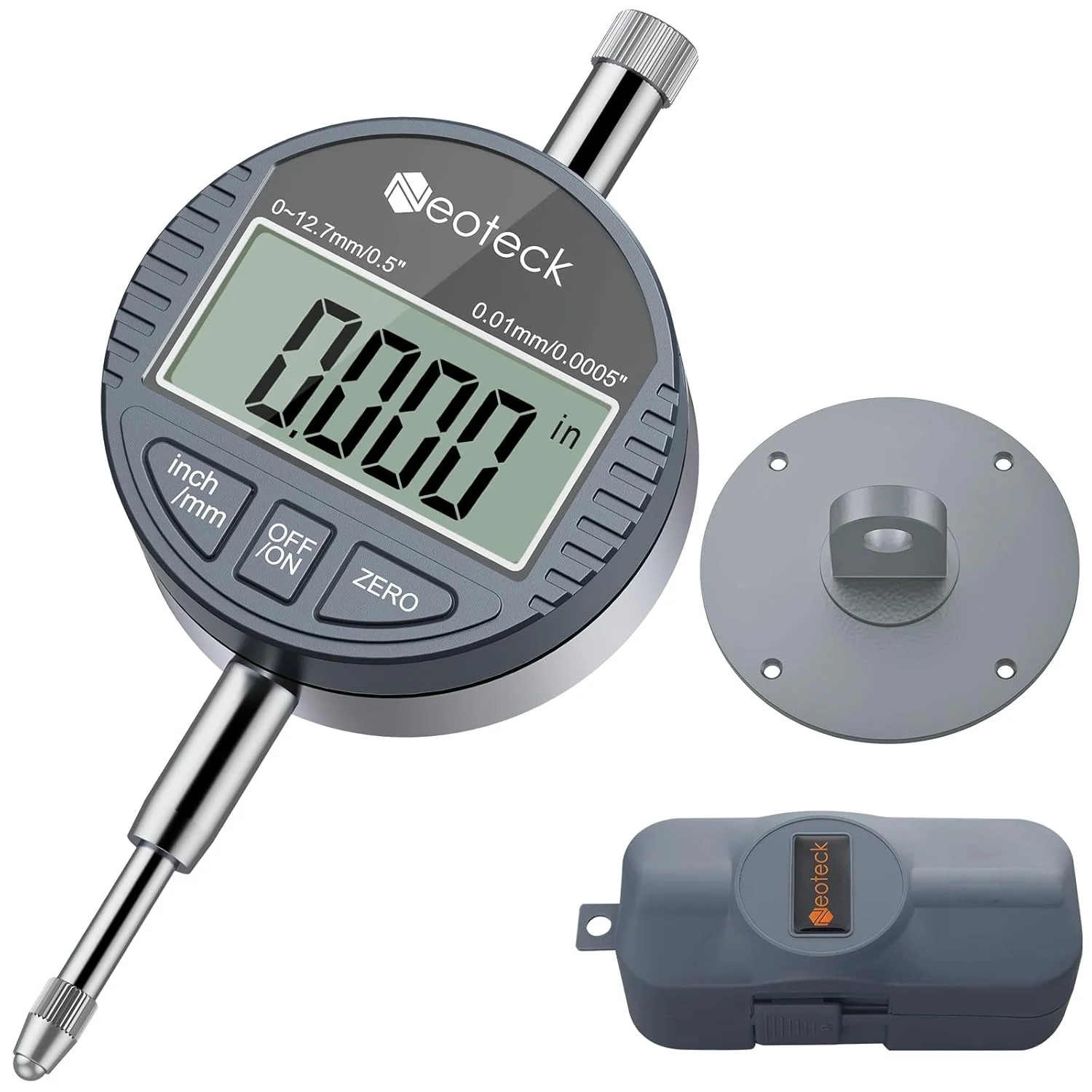 Neoteck DTI Digital Dial Indicator 0.01mm/0.0005 inch Digital Probe Indicator Di