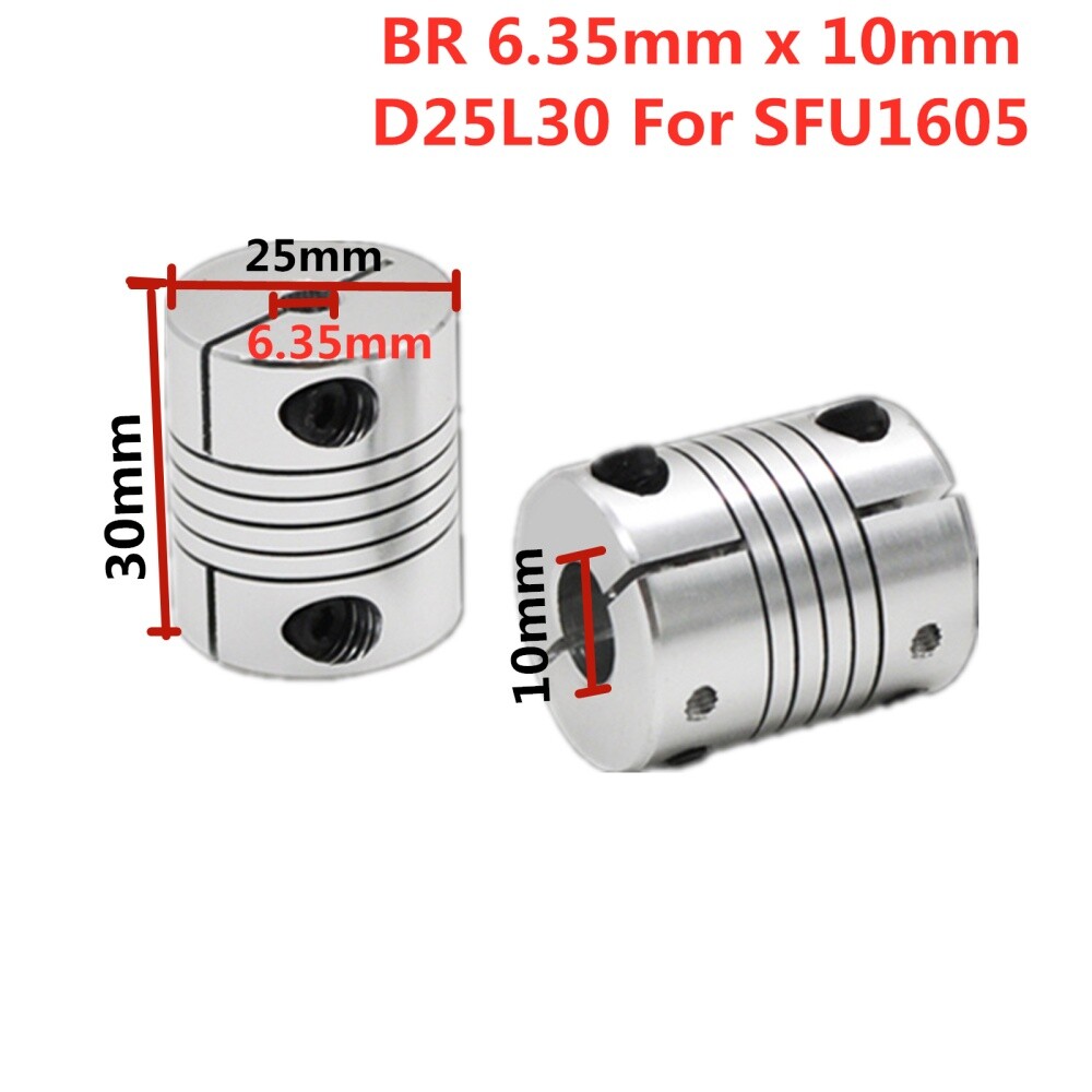 SFU1605 Ball Screw 250-2000mm Ballscrew+BK/BF12+Nut Housing+6.35*10mm Coupler