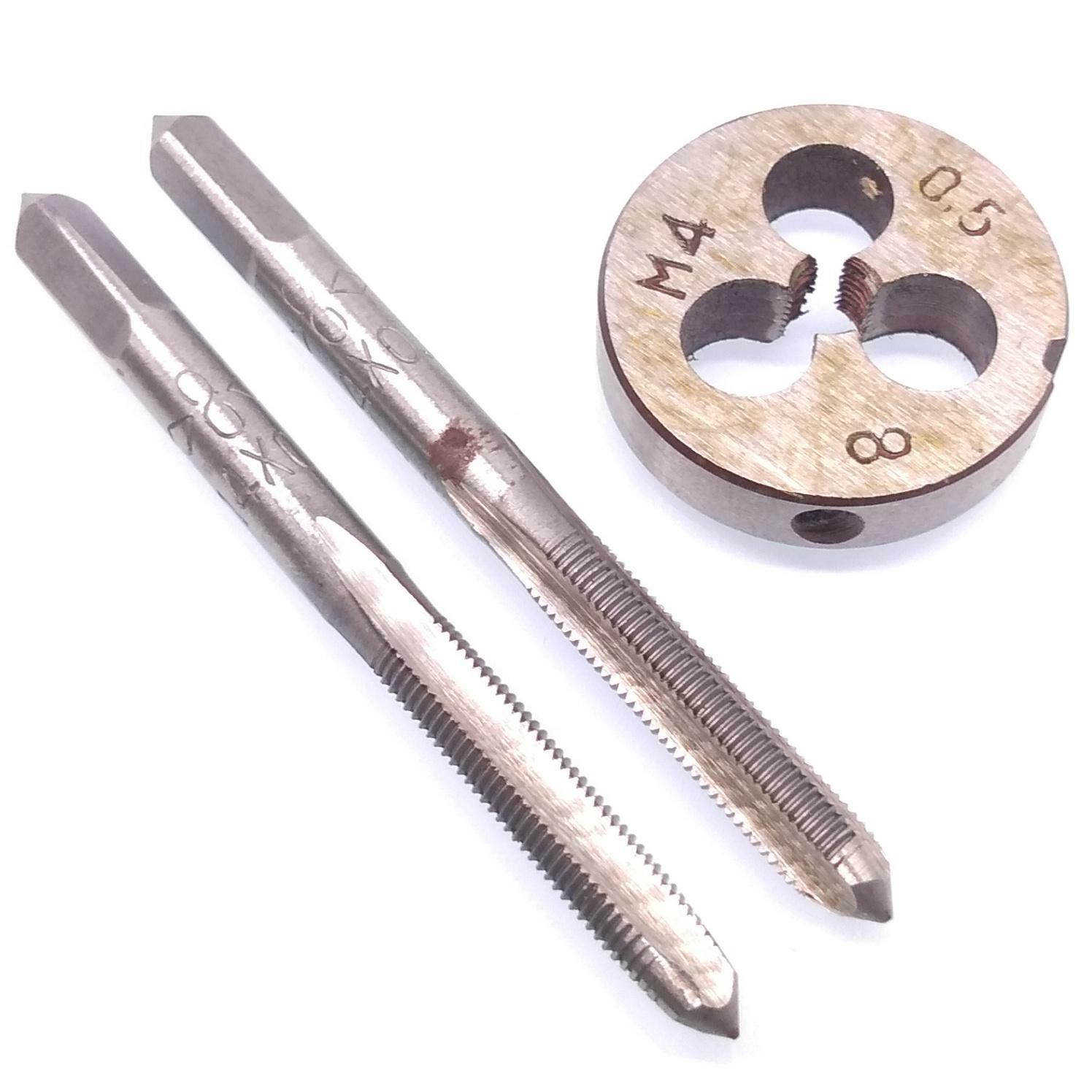 HSS M4 x 0.5mm Taper & Plug Tap & M4 x 0.5mm Die Metric Thread Right Hand