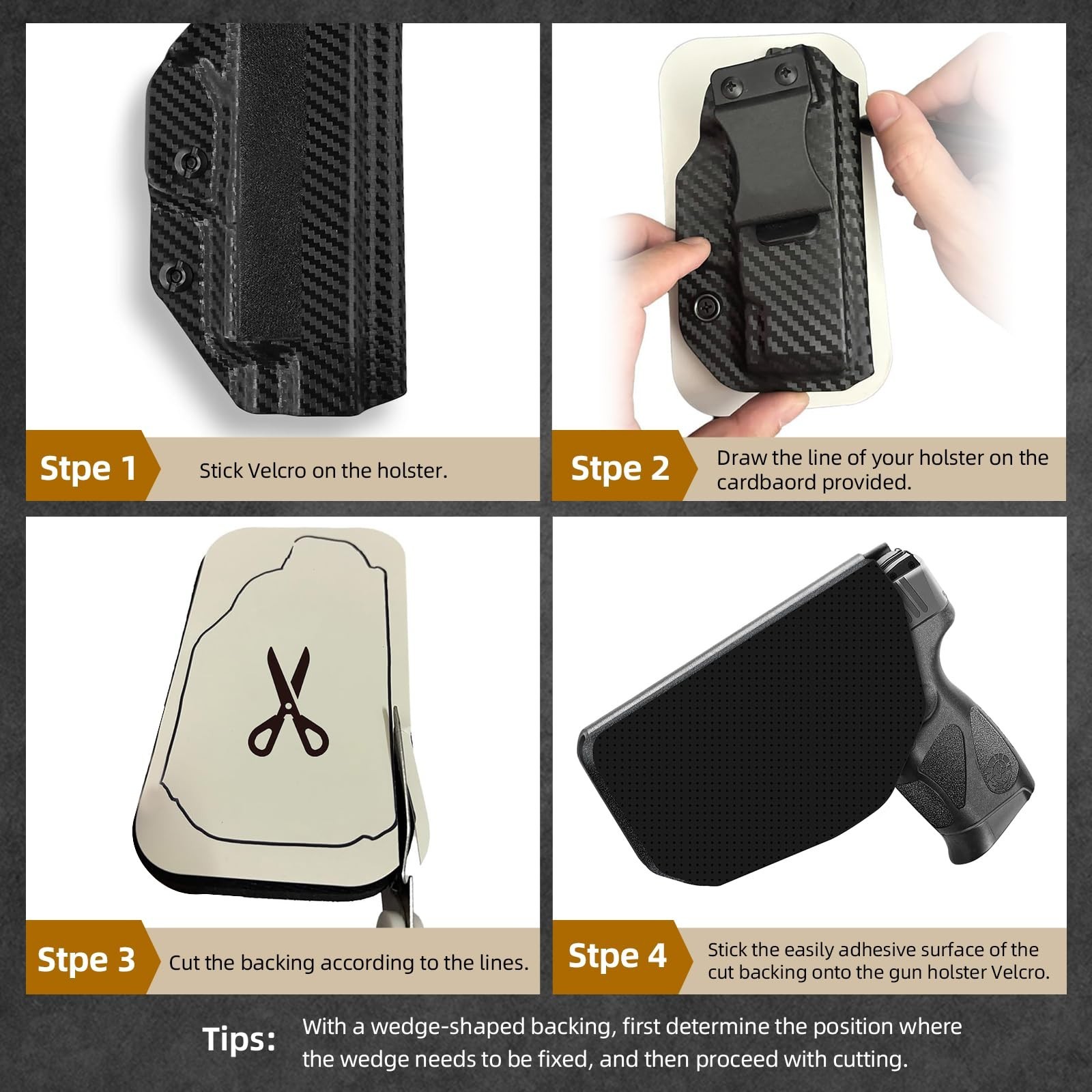Holster Wedge, AIWB/IWB Foam Backer – Soft, Breathable & Comfortable Foam Pad…