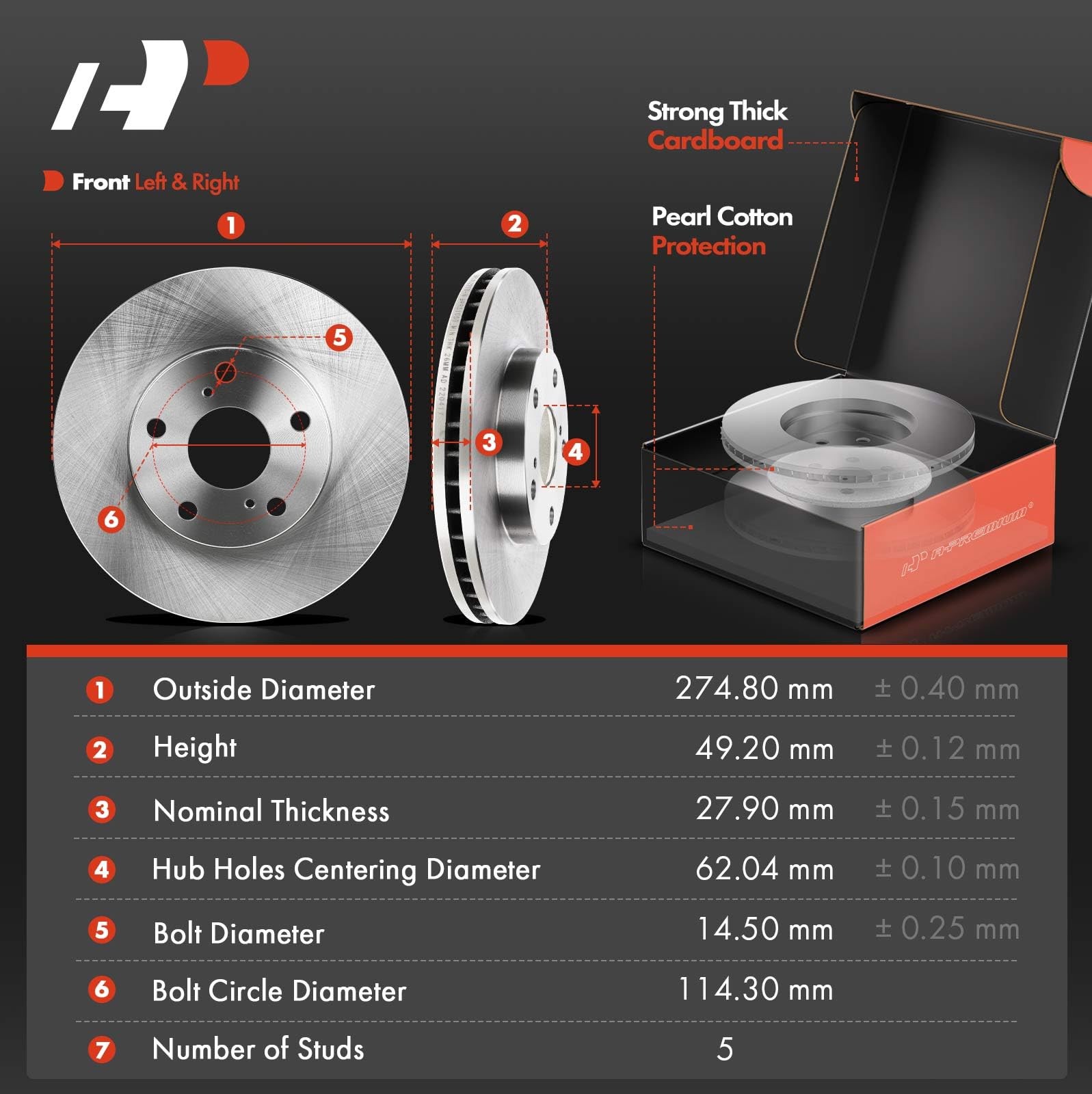 Front and Rear Brake Rotors & Pads & Wheel Bearing and Hub Kit