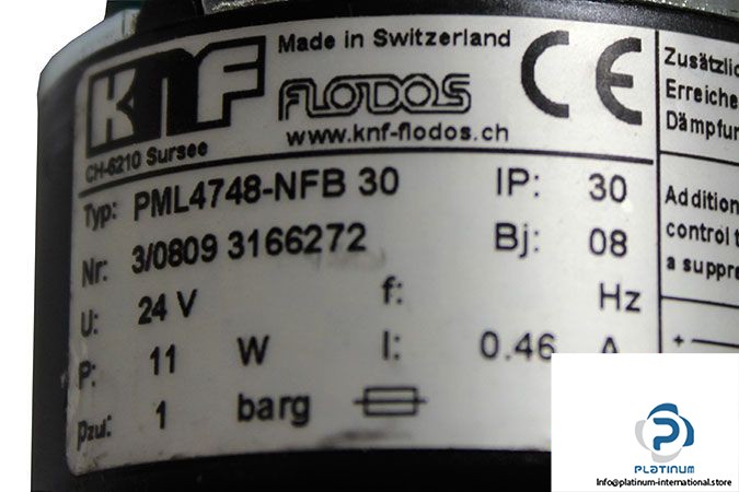KNF FLODOS PML4748-NFB 30 DIAPHRAGM LIQUID PUMP_24 V_0.46 A_11 W_IP30