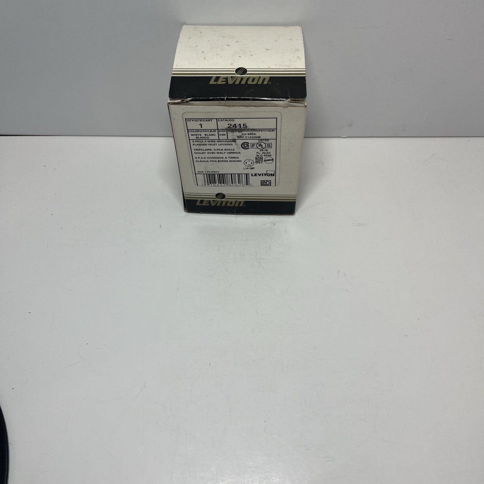 Leviton 2415 20A 125/250V NEMA L21-30P 3P 4 Wire Locking Flanged Inlet – NIB