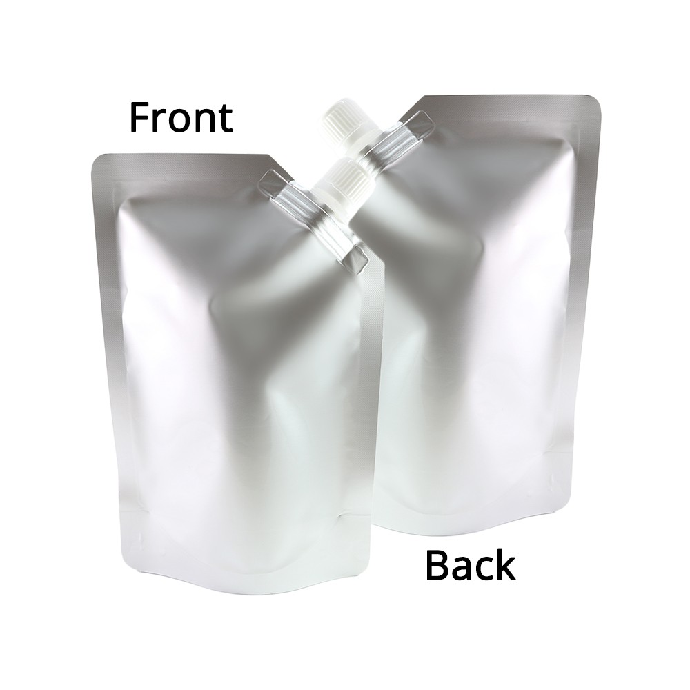 Silver Aluminum Reusable Drink Pouch Spout Design Stand Up Liquid Storage Bag