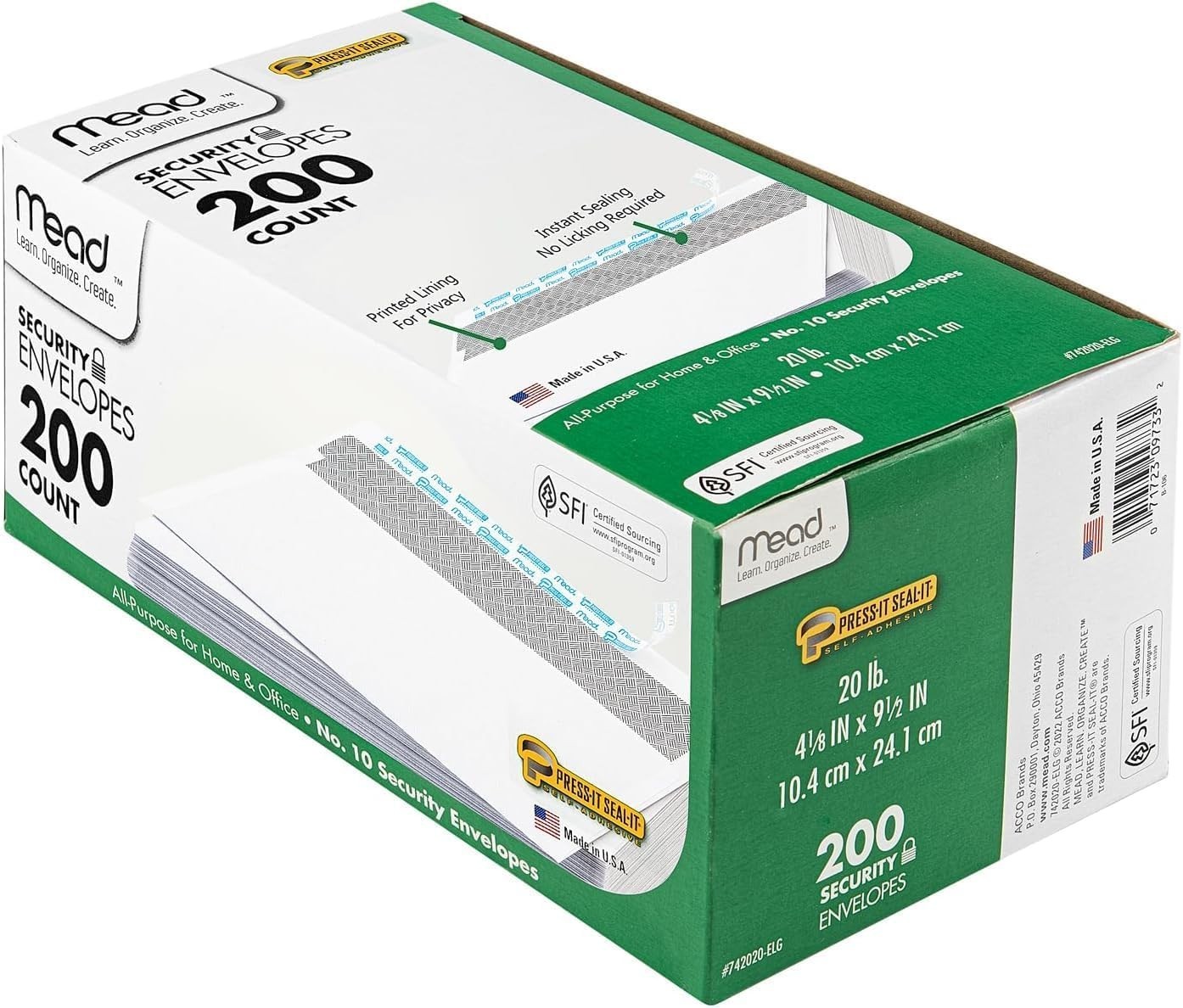 All Purpose Security Envelopes 200 Count Self Adhesive 4.125 x 9.5 Inches