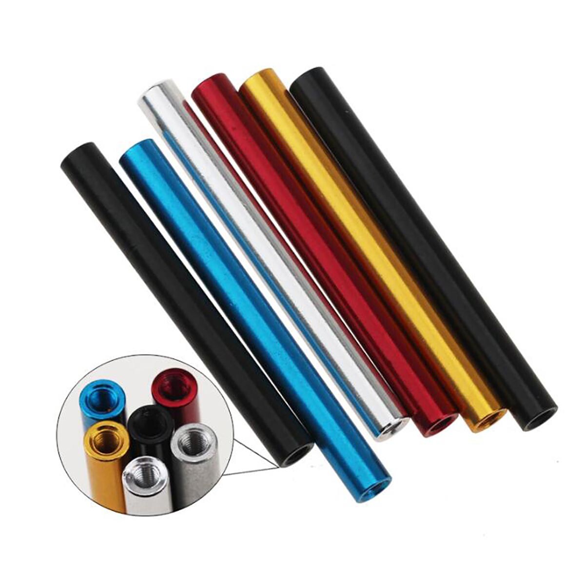 M3 / OD 5mm Aluminum Round Threaded Sleeve Standoff Spacers Long Nuts Connector