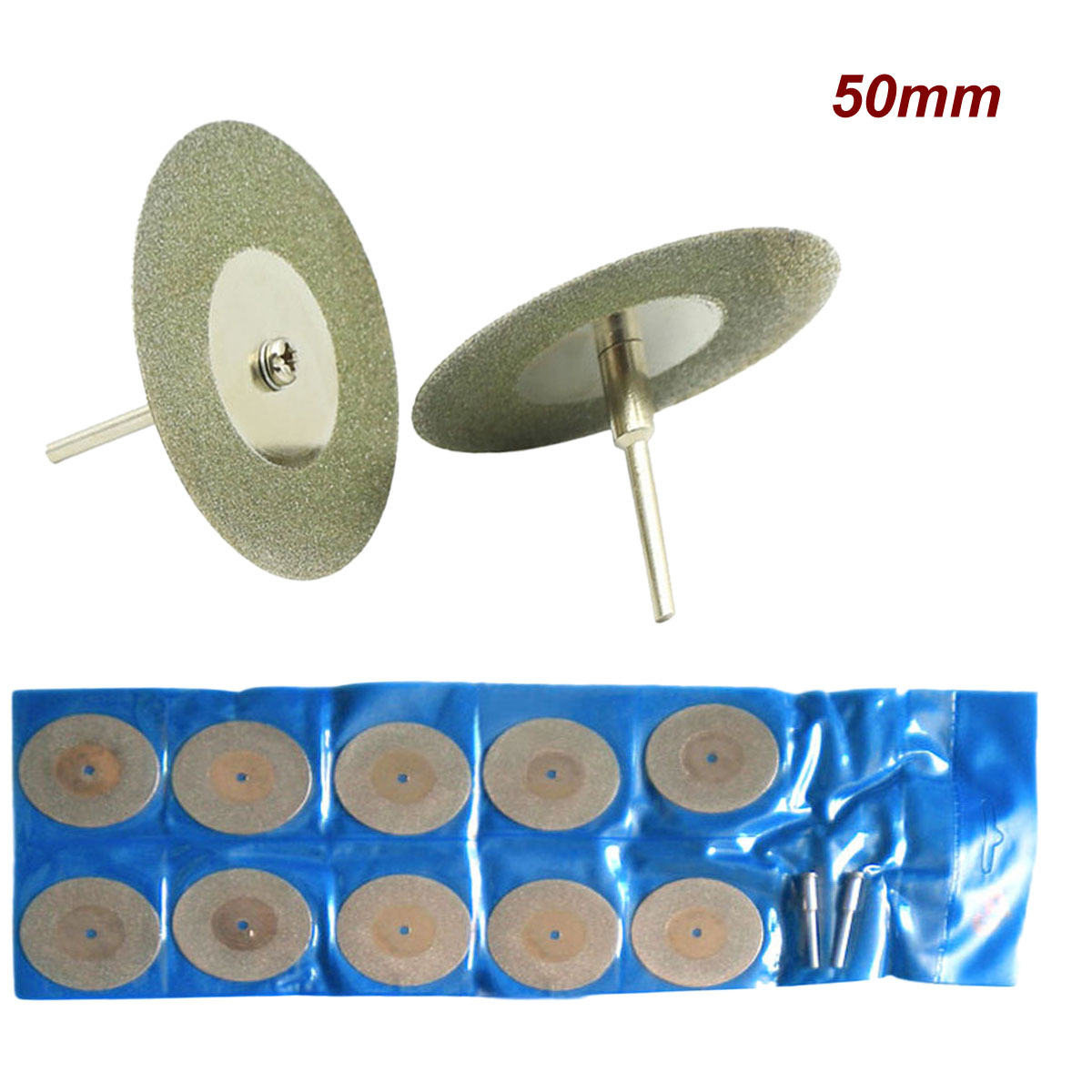 10x 50mm ( 2″inch ) Diamond Glass Coated Rotary Cutting Cut Off Blade Wheels New