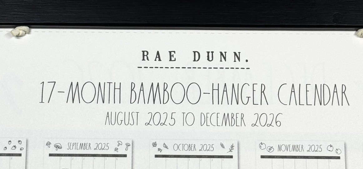 RAE DUNN 2026 Monthly Wall Calendar Bamboo Hanger Strawberry 🍓 LARGE