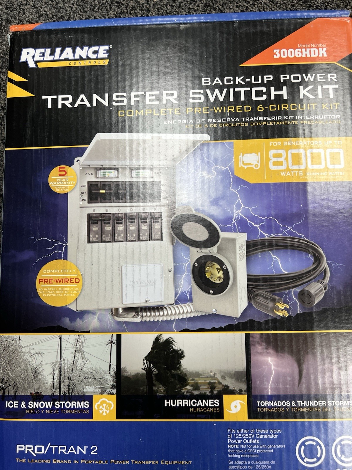 Reliance Controls Backup Power 8000 WATT Transfer Switch Kit 3006HDK – *NEW*