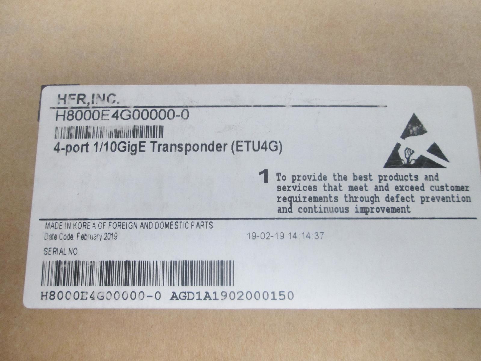 HFR, INC. H8000E4G00000-0 4-PORT TRANSPONDER