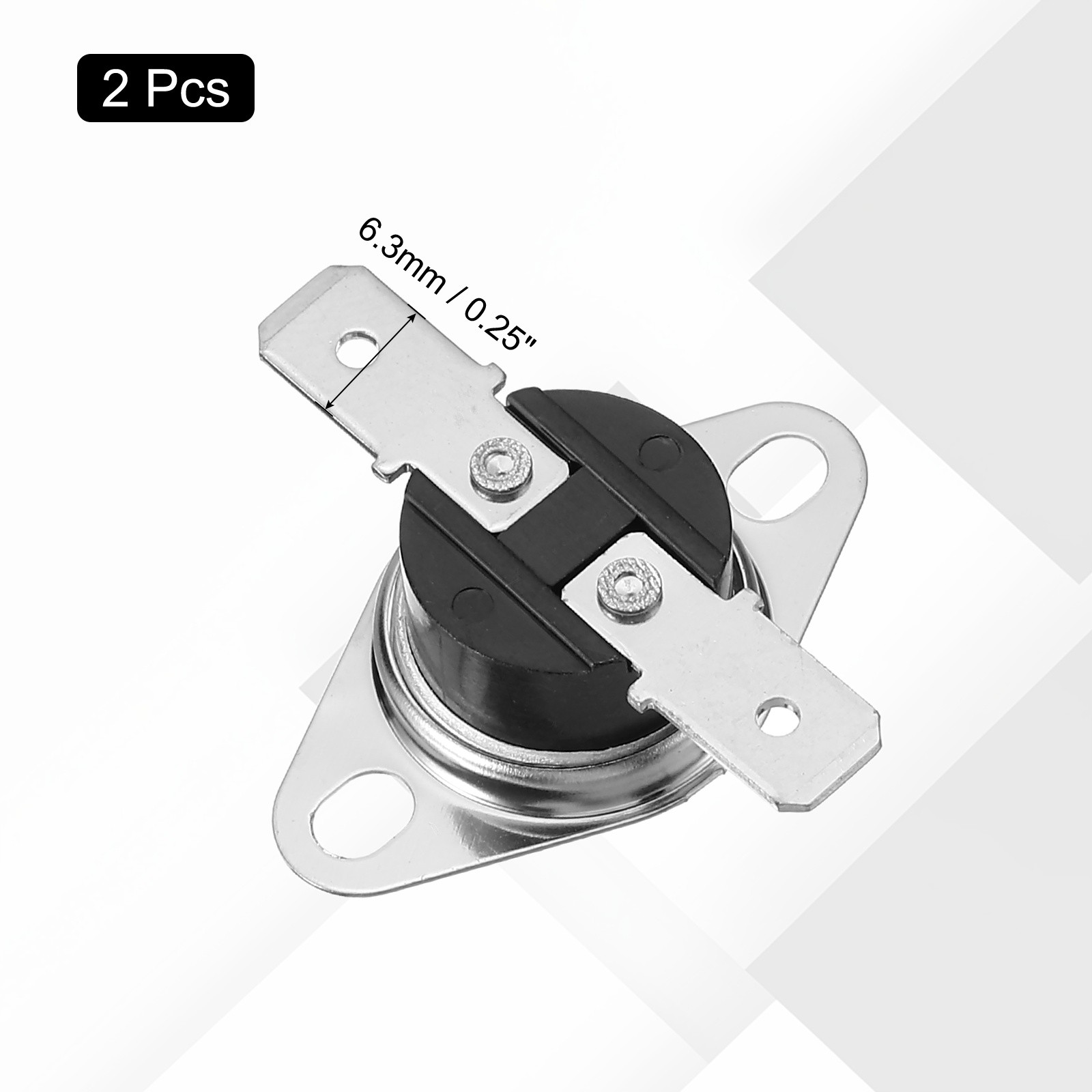 2Pcs KSD301 Thermostat 85°C/185°F 16A Normally Open N.O Switch, Bakelite