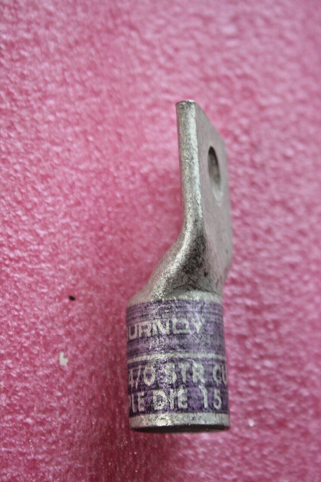 BURNDY YA-L N200 4/0 STR CU, Purple Die 15, 1 Hole Compression Terminal, 20 Pack