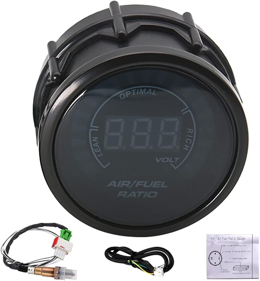 52mm Air Fuel Ratio Gauge AFR LED Digital Display + Narrowband O2 Oxygen Sensor